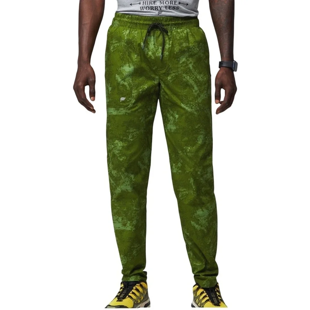 Fabletics Joggers Mens L Neo Olive Ambient Noise Green Camo Print Active Pants